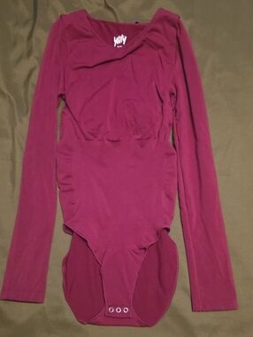 YITTY Long Sleeve Snatching Bodysuit in Berry Plum XL/XXL